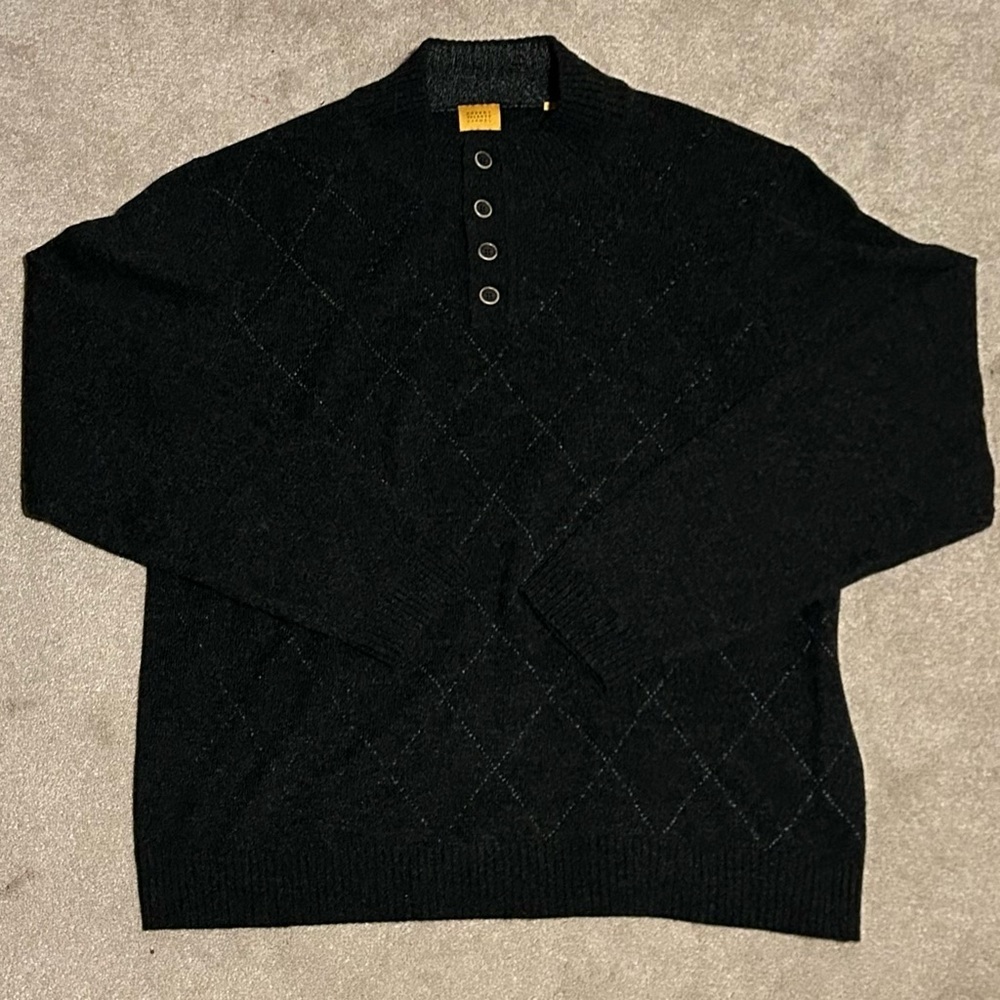 Robert Talbott Carmel Men’s Lambs Wool and Cashmere Blend Henley Sweater - XXL